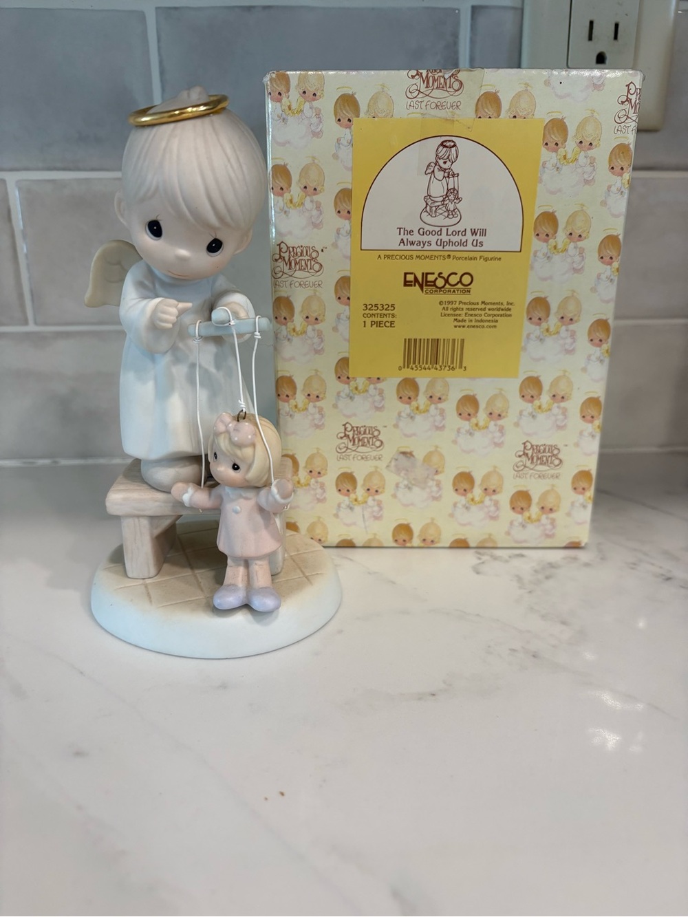 Enesco Figurine Angel in White with Pink Dress Child